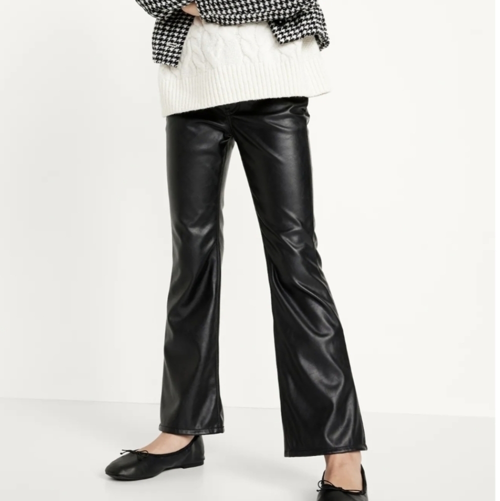 14 Girls • Old Navy • High-Waisted Flare Faux Leather Pants